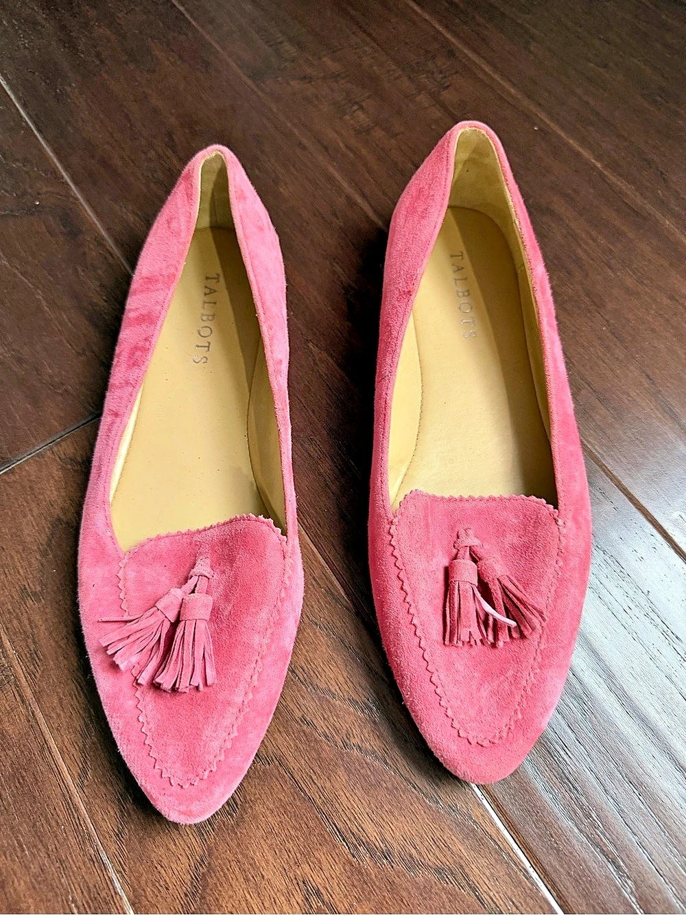 Talbots Suede Tassel Loafer Flats Pink
